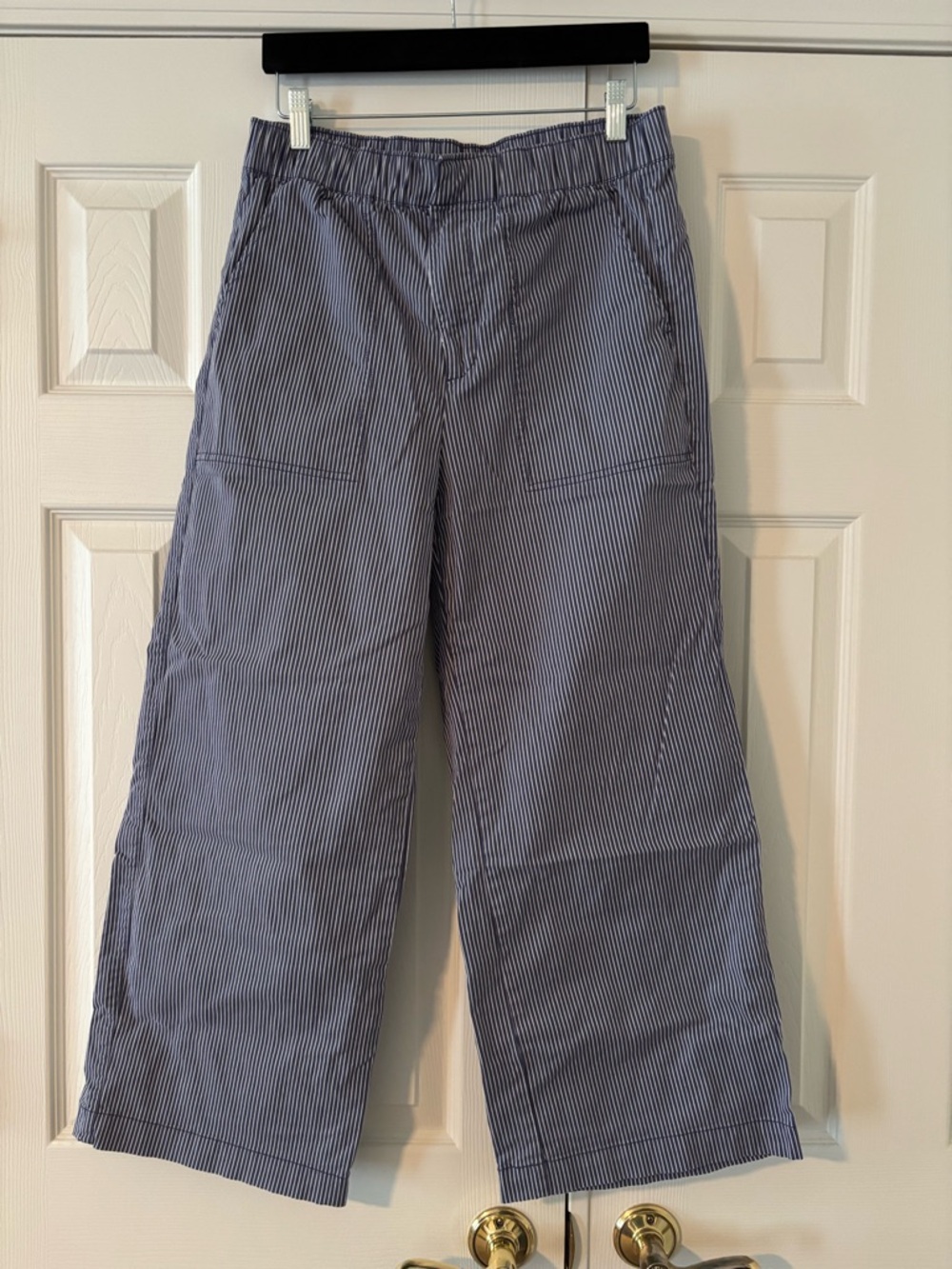GAP Navy and White Narrow-Striped Pull-On Pants